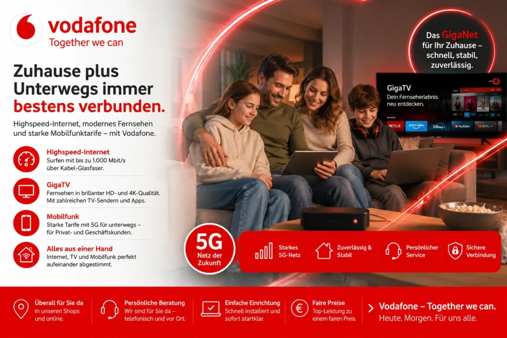 Vodafone Internet, Internet für Zuhause, GigaTV, Vodafone интернет